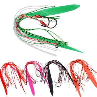 飘带炎月胡须手工绑伊势尼金钩铅头鱼配套卷尾路亚硅胶丝