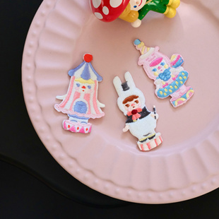 自粘款马戏团人物动物书包衣服裤子袖标补丁贴装饰贴布贴变装胸针