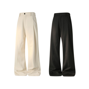 简约休闲通勤拼接设计感宽松百搭西裤