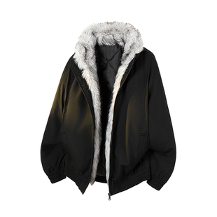 座山雕棉衣外套美式复古毛领加厚宽松高级感棉服