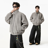 XUT 翻领PU纯色美式 保暖皮衣夹克外套