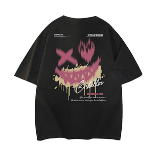 NOTTOMAD 美式高街宽松透气背后吸鬼脸图休闲短袖T恤