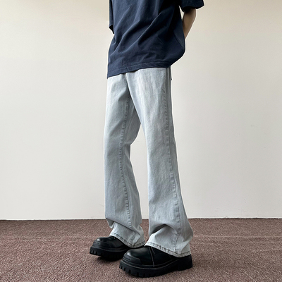 美式显高显瘦潮牌弯刀微喇牛仔裤男女同款