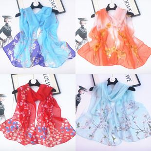 3.8妇女节小披肩纱巾丝巾长巾女薄款秋冬妈妈围巾百搭夏活动礼品