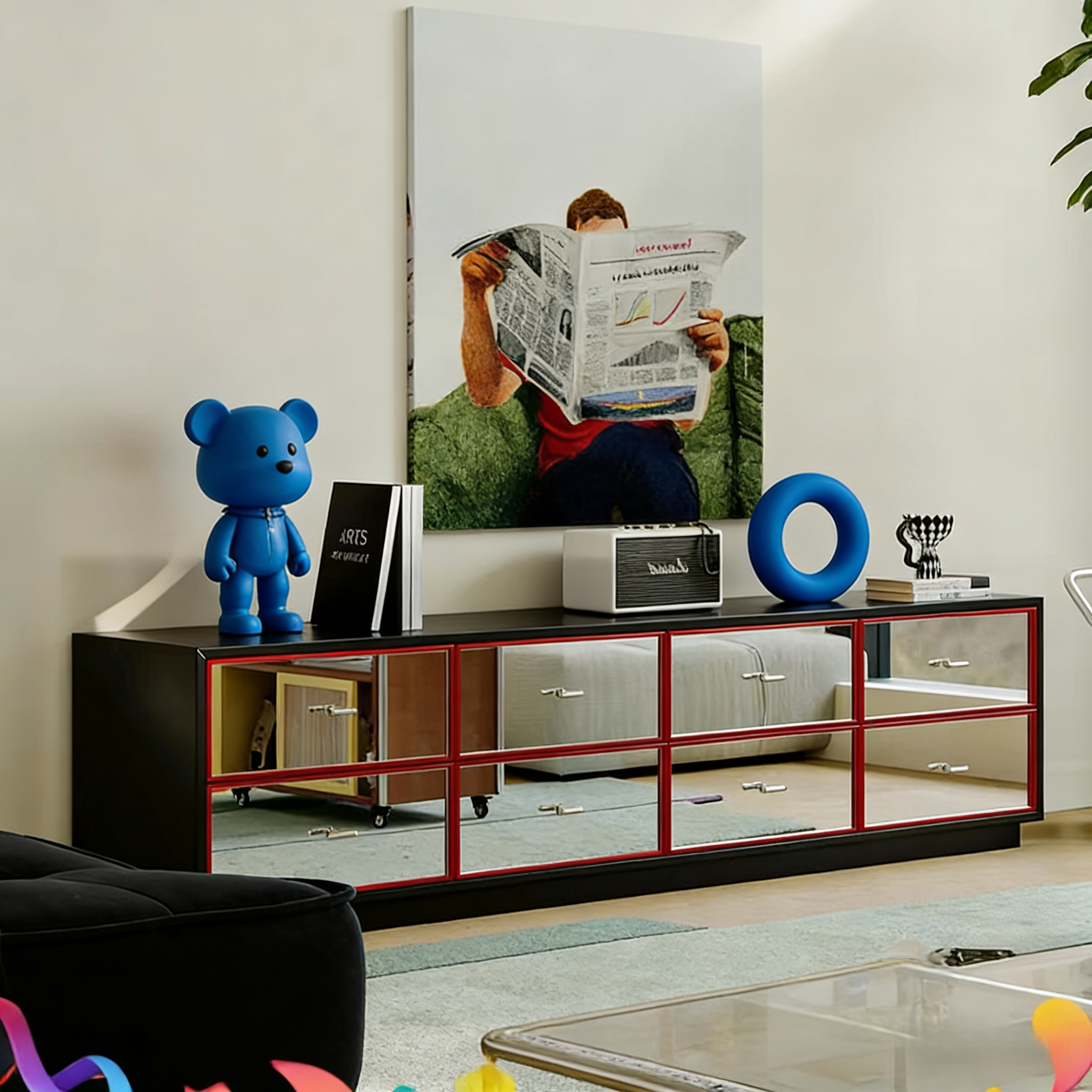 Montana中古包豪斯镜面不锈钢电视柜落地极简高级感地柜孟菲斯柜,住宅家具,电视柜,淘宝优惠券,粉丝福利购,淘宝优惠卷