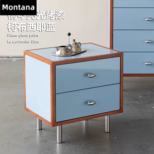 Montana 戈多床头柜柯布西耶蓝法式高级感小型实木边柜卧室储物柜