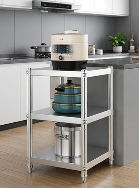 厨房不锈钢置物架30x35x40x45x50x60cm微波炉烤箱落地收纳储物架