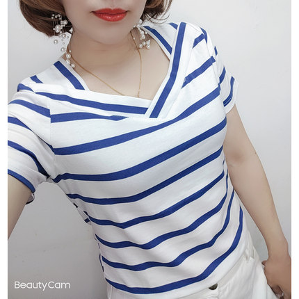 精品V领纯色T恤短袖女修身显瘦时尚上衣夏2026新款洋气小衫半袖