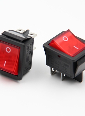 KCD LY RS-606 AA1 4脚2档 红色 翘板 电源 器具 船型开关
