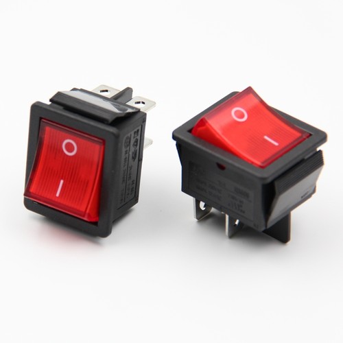 KCD LY RS-606 AA1 4脚2档 红色 翘板 电源 器具 船型开关