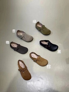 韩版opel手工鞋真皮女鞋磨砂牛皮懒人鞋勃肯鞋一脚蹬面包鞋穆勒鞋