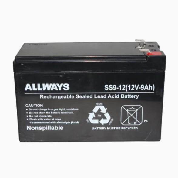 ALLWAYS蓄电池SS9-12铅酸免维护12V9AH应急照明UPS电源更换蓄电池