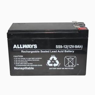 ALLWAYS蓄电池SS9-12铅酸免维护12V9AH应急照明UPS电源更换蓄电池