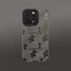Suitable for Personalized Suede Phone Cases iPhone 18 Pro Max Protective Case Cross Design Apple 17 Pro Max Full-Cover Suede Straight Edge 15 Plus Anti-Drop Soft Case 16 Unisex 14 13 Couple's Case
