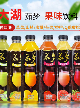 大湖茹梦果汁1L12瓶装山楂 芒果 猕猴 草莓 橙汁 桃汁整箱混拼