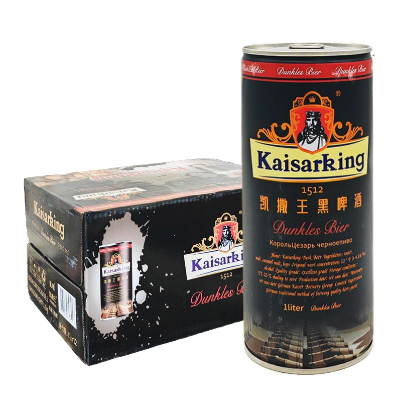 德国凯撒啤酒集团监制凯撒王黑啤酒1L×12听罐装桶装整箱小麦啤酒