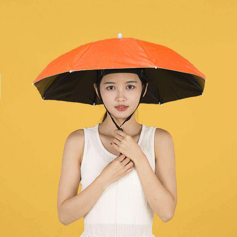 小号伞帽头戴雨伞帽子钓鱼伞遮阳伞户外采茶环卫防晒斗笠伞儿童伞