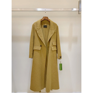 品牌原单高端轻奢骆驼绒羊毛大衣 姜黄—2301 衣长116