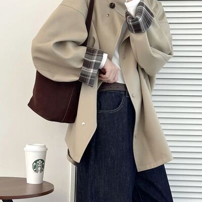 英伦风立领风衣外套女春