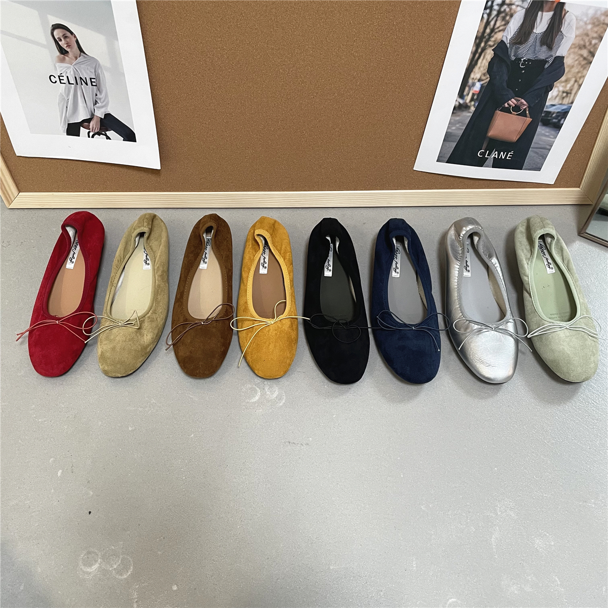 绒面奶奶鞋法式软底蝴蝶结芭蕾舞鞋通勤小红鞋女春浅口中粗跟单鞋