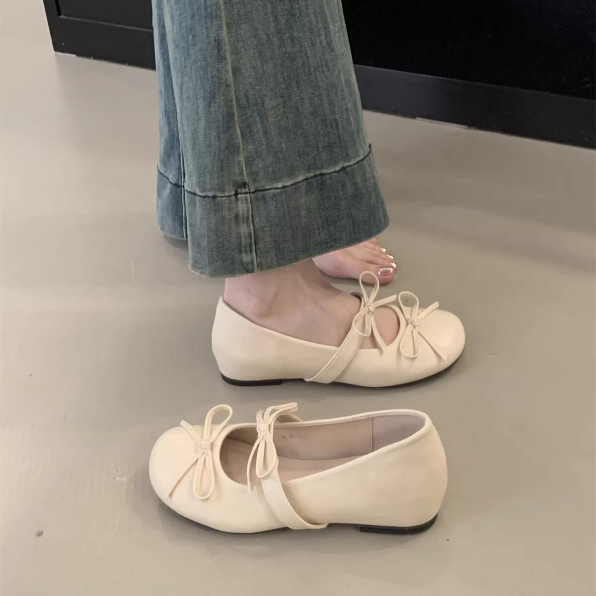 内增高芭蕾玛丽珍鞋女温柔仙女蝴蝶结一字带软底四季通勤浅口单鞋
