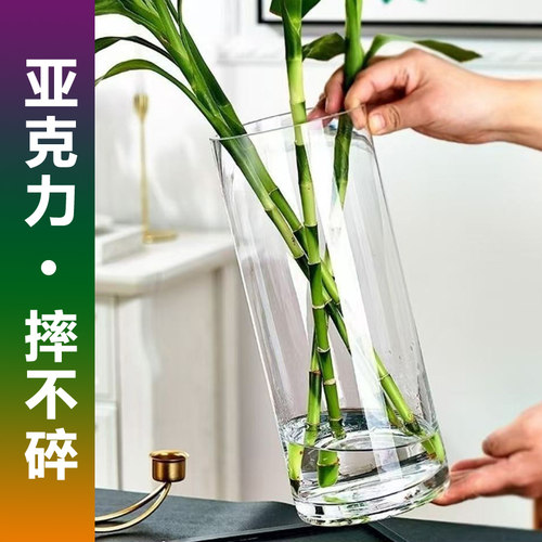 亚克力花瓶水培富贵竹龙竹文昌竹