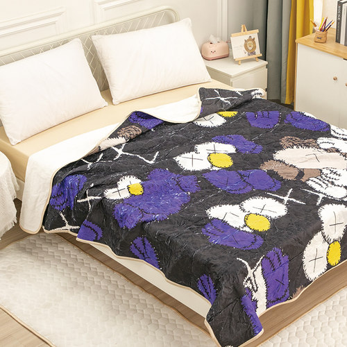 Sesame Street/芝麻街毛毯潮牌卡通牛奶绒面料办公室午休空调毯子