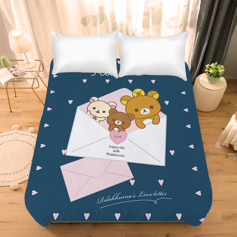 卡通轻松熊水晶绒床单可爱小熊女生寝室学生宿舍单人被单可水洗