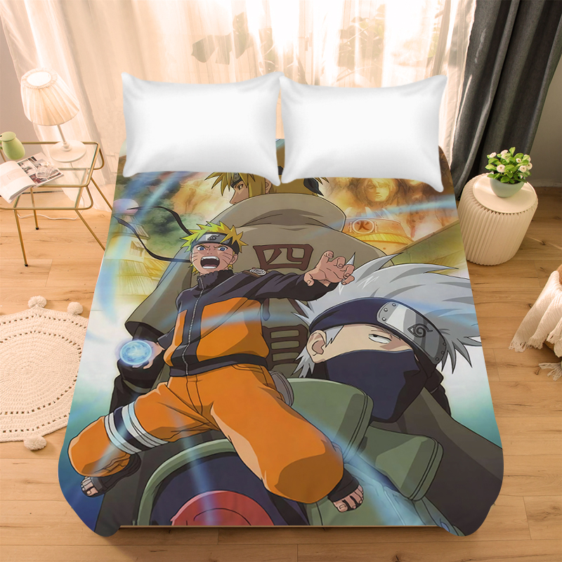 动漫火影忍者水晶绒床单全忍合集男生寝室学生宿舍单人被单