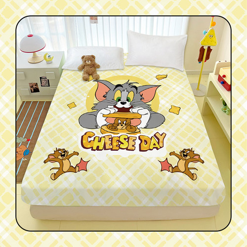 卡通猫和老鼠全棉床笠可爱杰瑞汤姆儿童寝室学生宿舍床垫保护罩