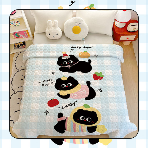 可爱英国短尾猫牛奶绒毛毯卡通小猫办公室空调午休毯居家沙发毯