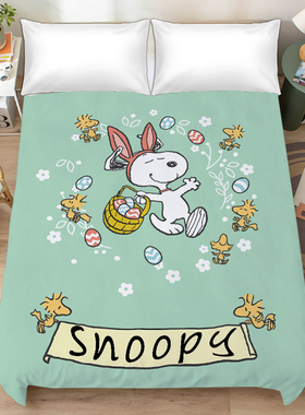 史努比卡通床单可爱小狗女生磨毛被单学生寝室0.9m单人床上用品