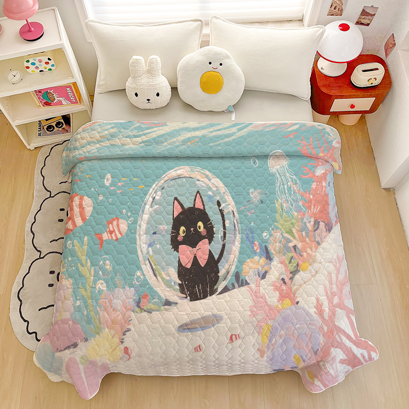 可爱小猫牛奶绒毛毯卡通黑猫保暖家用沙发套女生寝室加厚小毯子,床上用品,休闲毯/毛毯/绒毯,淘宝优惠券,粉丝福利购,淘宝优惠卷