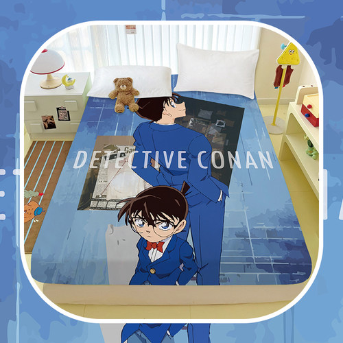 卡通名侦探柯南全棉床笠帅气基德纯棉男生寝室学生宿舍床垫保护罩