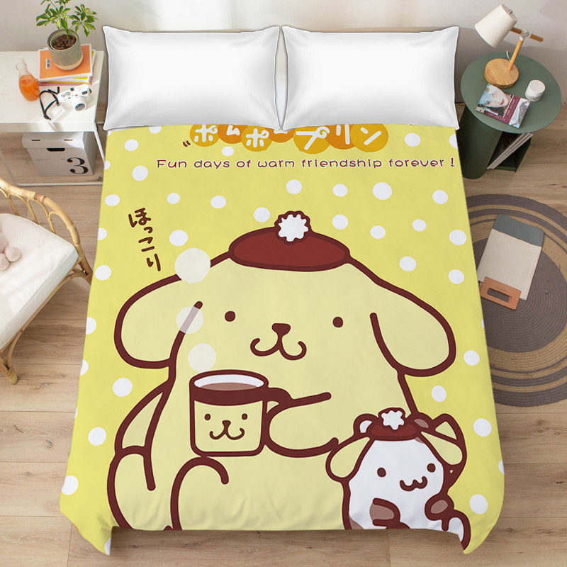 可爱布丁狗卡通三丽鸥磨毛床笠女生寝室少女心学生宿舍单人被单,床上用品,床单,淘宝优惠券,粉丝福利购,淘宝优惠卷
