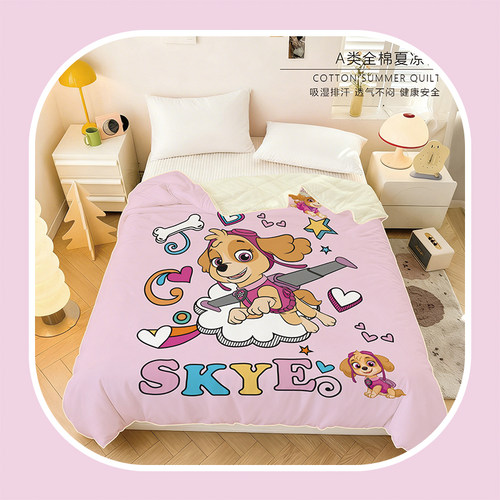 全棉卡通汪汪队夏凉被幼儿园家用空调被200x230薄被子