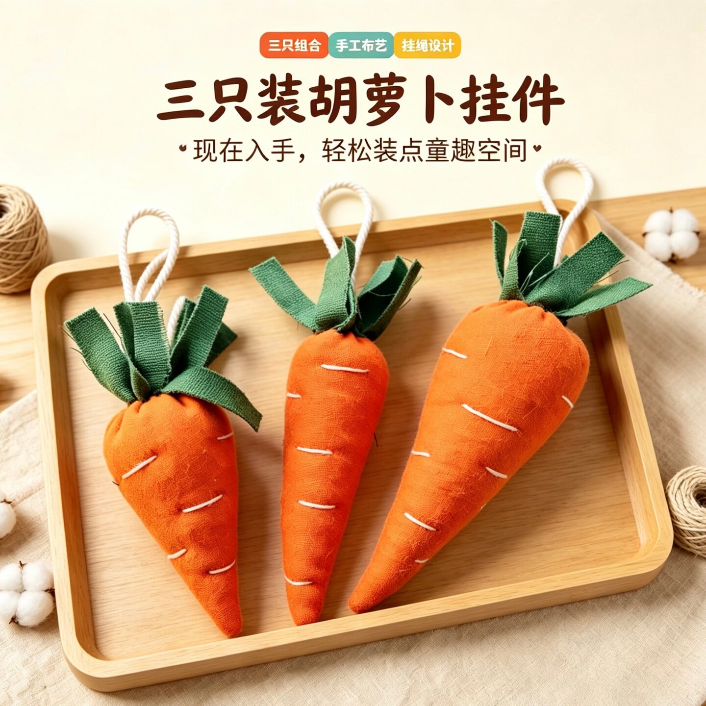 手工缝制胡萝卜布艺挂件包包装饰