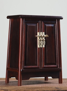 印度小叶紫檀中式双门圆角柜摆件