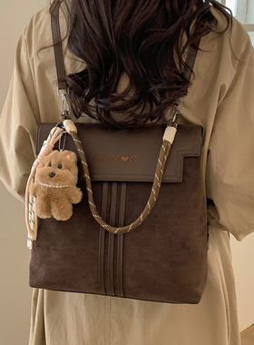 学生上课通勤双肩包包2025女简约洋气大容量休闲秋冬新款潮单肩包