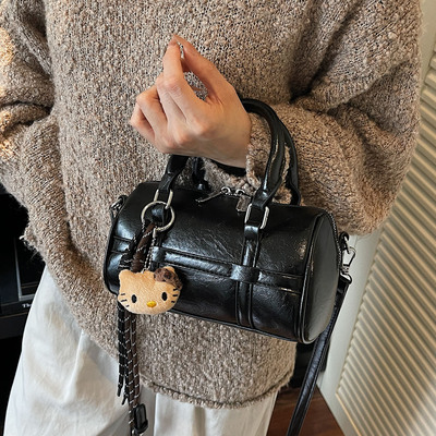 休闲时尚波士顿包2025女式新款秋季百搭爆款复古小众手提包单肩包