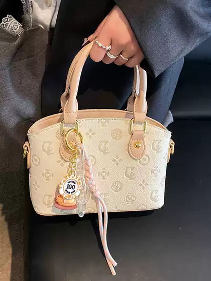 Korean Style Cute Girl Bucket Bag 2026 New Cartoon Bear Print Shoulder Bag High-End Crossbody Bag