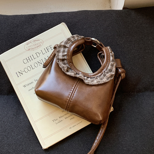 ins小众手提单肩包 百搭韩版 可爱迷你饺子包秋冬复古2025新款 女式