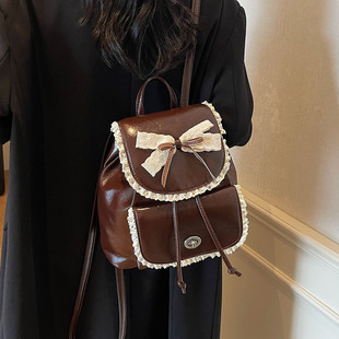 学院风大容量双肩包今年新款 背包 蝴蝶结2025百搭复古美拉德韩版