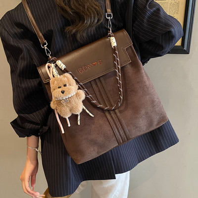 学生上课通勤双肩包包2025女简约洋气大容量休闲秋冬新款潮单肩包