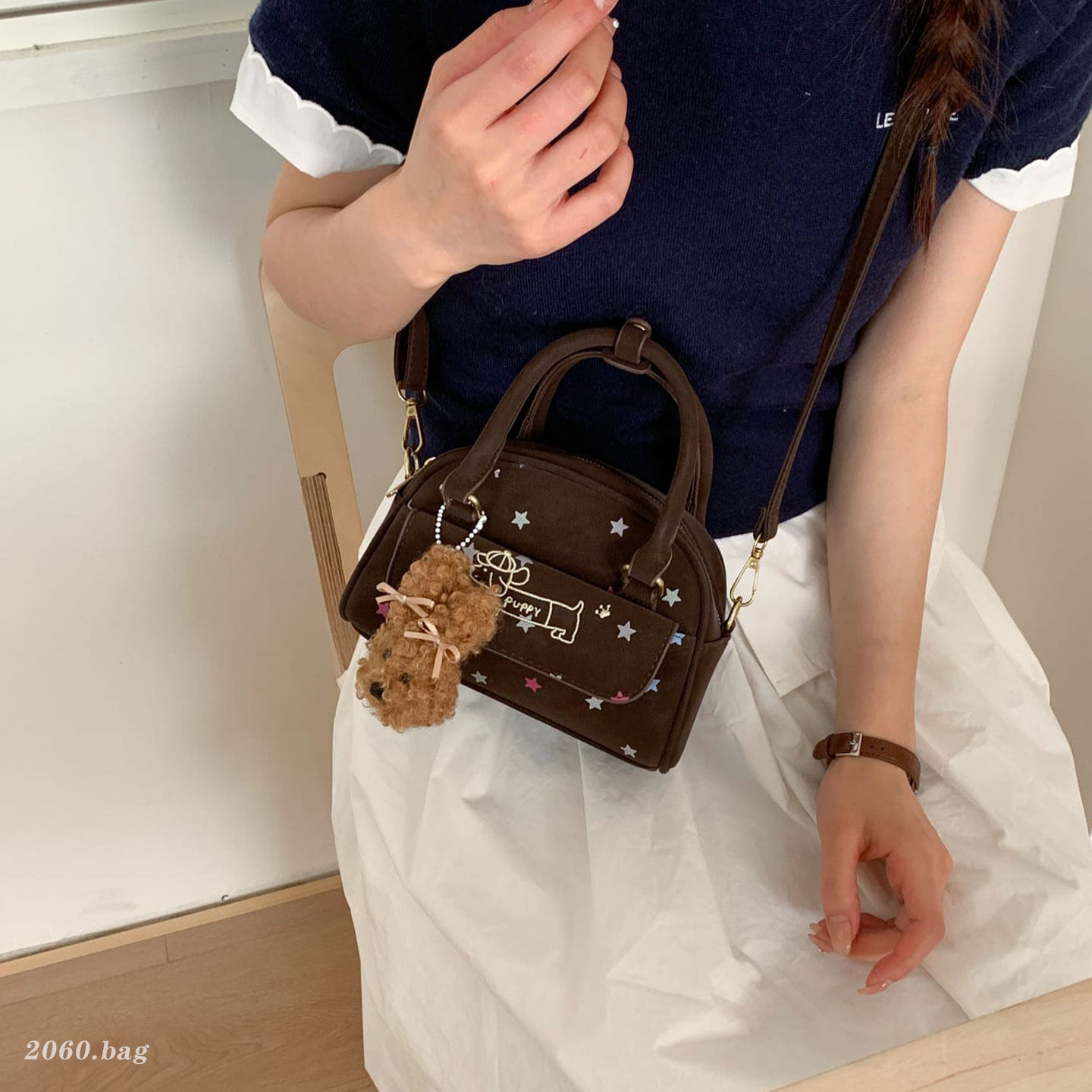 可爱星星小狗贝壳包2026新款女百搭设计感手提斜挎包小众设计女包,箱包皮具/热销女包/男包,通用款女包,淘宝优惠券,粉丝福利购,淘宝优惠卷