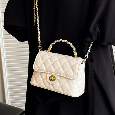 小香风手提包包女2025新款潮流夏季时尚菱格链条女包单肩包斜挎包