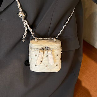 小众简约 潮流菱格链条单肩包2025夏季 小香风盒子包女韩版 ins时尚