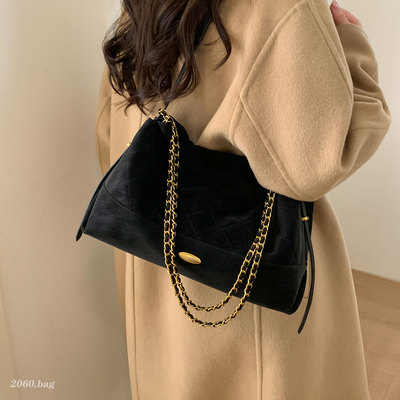 简约气质菱格链条小方包女2025新款通勤单肩腋下包大容量斜挎包