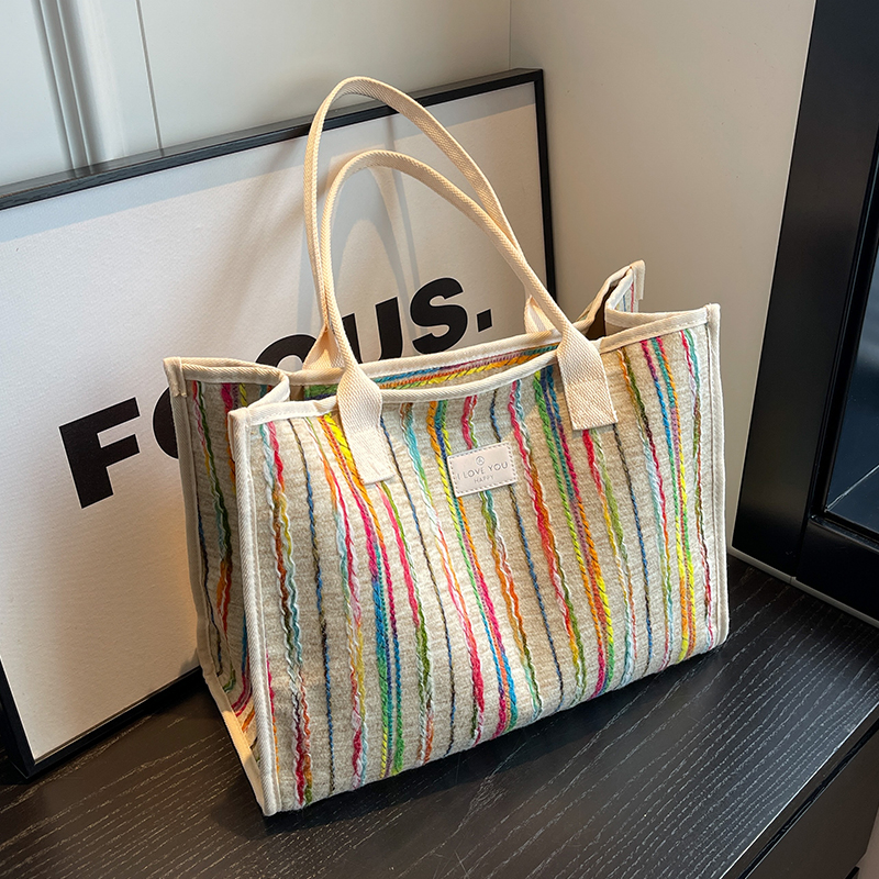 2060包袋彩色线条托特包