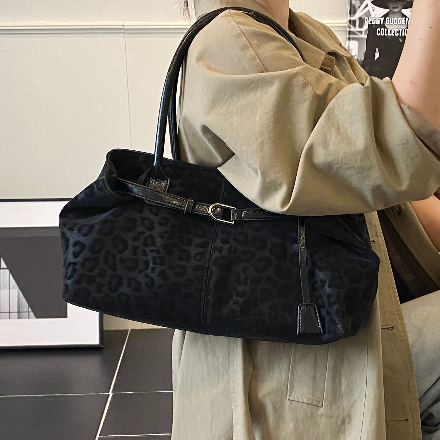 休闲大容量豹纹包包女式2025新款秋冬季复古百搭单肩包通勤托特包,箱包皮具/热销女包/男包,腋下包,淘宝优惠券,粉丝福利购,淘宝优惠卷